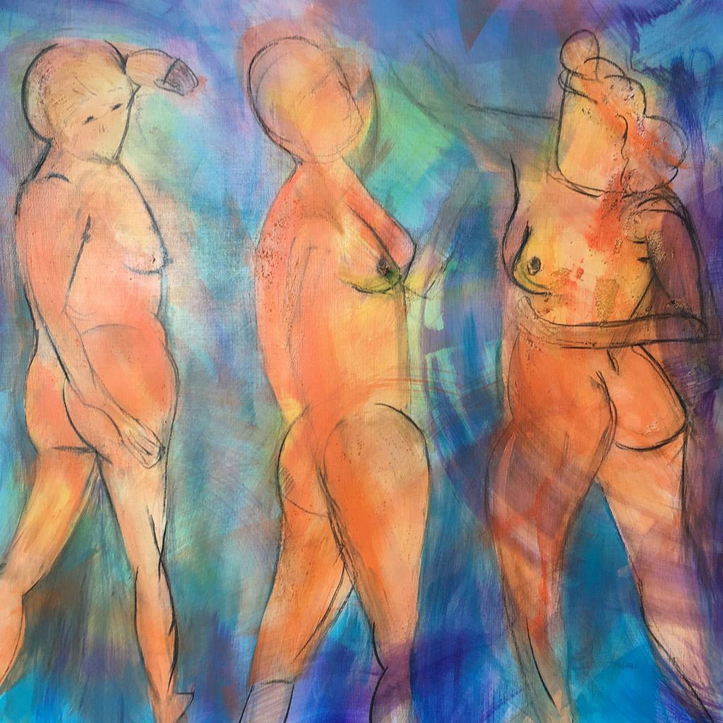 Brighart is a Dutch painter of positive abstract art: Title of this painting is: 3 Charites